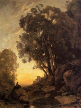 Jean-Baptiste-Camille Corot : The Italian Goatherd, Evening